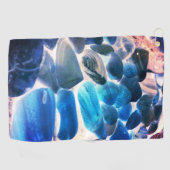 Zee oester shell, kleuren veranderd blauw in grijs golfhanddoek (Horizontaal)