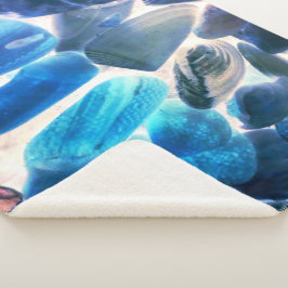 Zee oester shell, kleuren veranderd blauw in grijs sherpa deken