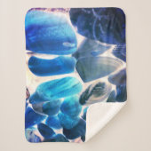 Zee oester shell, kleuren veranderd blauw in grijs sherpa deken (Voorkant)