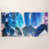 Zee oester shell, kleuren veranderd blauw in grijs strandlaken (Voorkant)