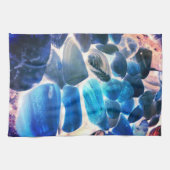 Zee oester shell, kleuren veranderd blauw in grijs theedoek (Horizontaal)