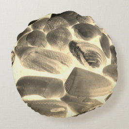 Zee oester shell, kleuren veranderd in beige of kh rond kussen