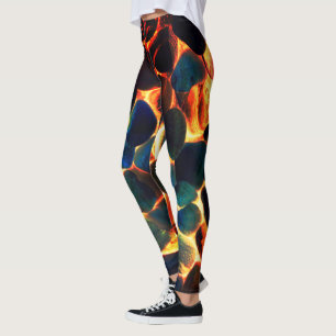 Zee oesterwand op de rode, warme vulkaanlava of op leggings