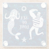 Zee of Love Poster Glazen Onderzetter (Achterkant)