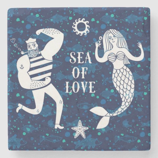 Zee of Love Poster Stenen Onderzetter (Voorkant)