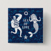 Zee of Love Poster Vierkante Button 5,1 Cm (Voorkant)