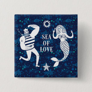 Zee of Love Poster Vierkante Button 5,1 Cm