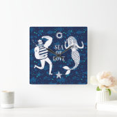 Zee of Love Poster Vierkante Klok (Huis)