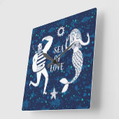 Zee of Love Poster Vierkante Klok (Hoek)