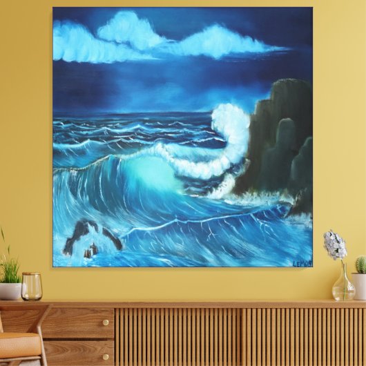 "Zee of Power" uitgestrekte canvasprint. Canvas Afdruk (Insitu (Woonkamer))