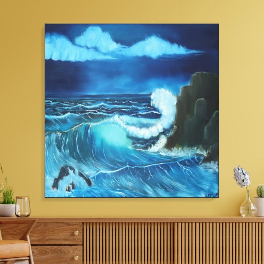 "Zee of Power" uitgestrekte canvasprint. Ver. 2 Canvas Afdruk (Insitu (Woonkamer))