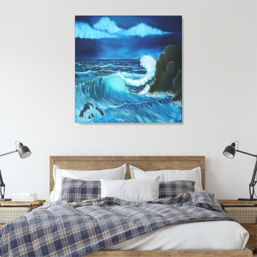 "Zee of Power" uitgestrekte canvasprint. Ver. 2 Canvas Afdruk (Insitu (Slaapkamer))