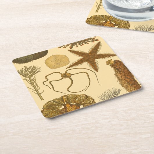 Zee onder water kartonnen onderzetters (Schuin)