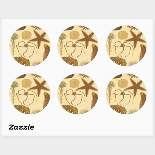 Zee onder water ronde sticker (Vel)