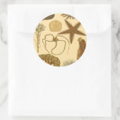 Zee onder water ronde sticker (Tas)