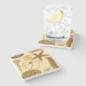 Zee onder water stenen onderzetter (Zijkant)