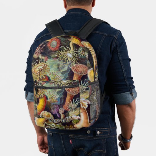  Zee onderwater Anemones door Ernst Haeckel Bedrukte Rugzak (Insitu (model))