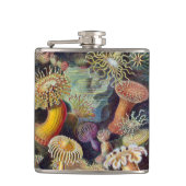  Zee onderwater Anemones door Ernst Haeckel Heupfles (Voorkant)