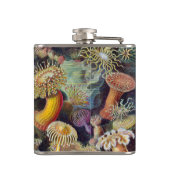  Zee onderwater Anemones door Ernst Haeckel Heupfles (Achterkant)