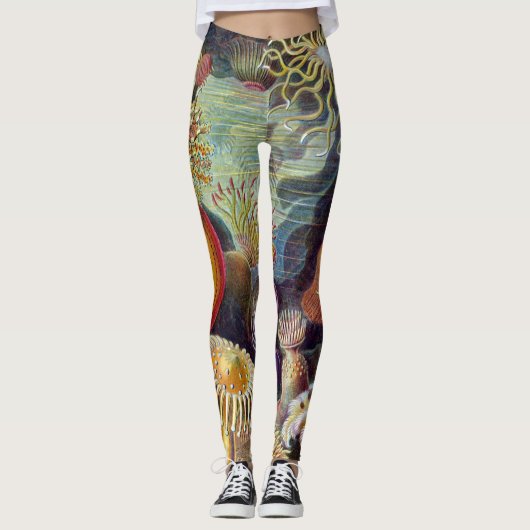  Zee onderwater Anemones door Ernst Haeckel Leggings (Voorkant)