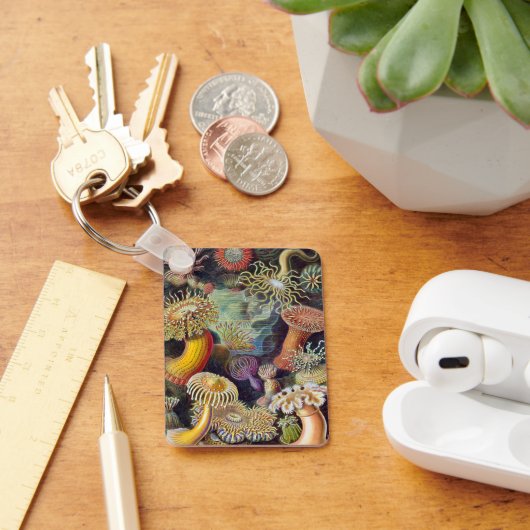 Zee onderwater Anemones door Ernst Haeckel Sleutelhanger (Bureau)