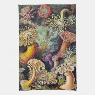  Zee onderwater Anemones door Ernst Haeckel Theedoek