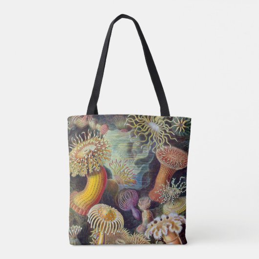  Zee onderwater Anemones door Ernst Haeckel Tote Bag (Achterkant)