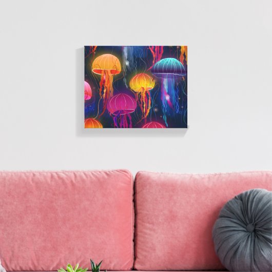 Zee onderwater Jelly Vis voor thuisgebruik | Canva Canvas Afdruk (Insitu (Woonkamer))