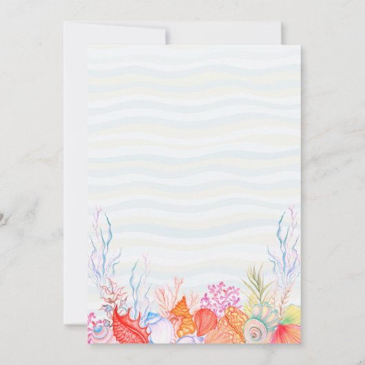 Zee Onderwater Navy Blue Mermaid Fish Baby shower Kaart (Achterkant)