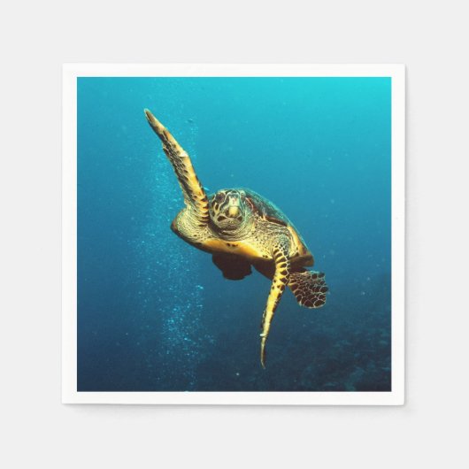 Zee onderwater schildpad servet (Voorkant)