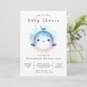 Zee Online Whale Baby shower Kaart (Staand voorkant)