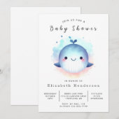 Zee Online Whale Baby shower Kaart (Voorkant / Achterkant)