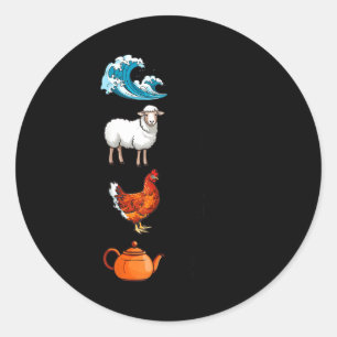 Zee Ooi Hen Thee Grappige Grap Zeggen Citaat Manne Ronde Sticker