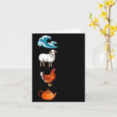 Zee Ooievaar Hen Thee Grappige Grap Grappige Uitdr Kaart (Gele Bloem)