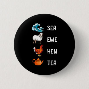 Zee Ooievaar Hen Thee Grappige Grap Zeggen Citaat Ronde Button 5,7 Cm