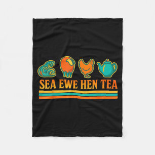 Zee Ooievaar Hen Thee Grappige Woordspeling Retro Fleece Deken