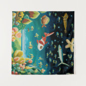 Zee op de zeebodem vol gekleurde viskoralen wandkleed (Voorkant (horizontaal))