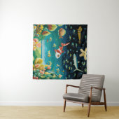 Zee op de zeebodem vol gekleurde viskoralen wandkleed (In Situ (horizontaal))