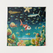Zee op de zeebodem vol gekleurde viskoralen wandkleed (Voorkant)
