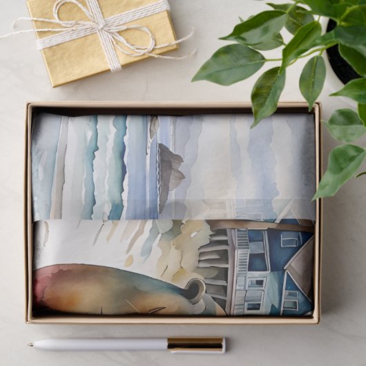 Zee op het strand tissuepapier (Geschenk)