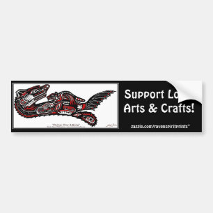 ZEE OTTER & BABY Haida Stijlvolle Bumpersticker