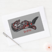 ZEE OTTER & BABY (Haida Styled) Art Gift Sticker (Envelop)