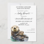 Zee Otter Baby shower Schattige Waterverf Kaart (Voorkant)