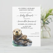 Zee Otter Baby shower Schattige Waterverf Kaart (Staand voorkant)