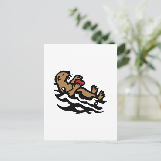 Zee otter briefkaart (Staand voorkant)