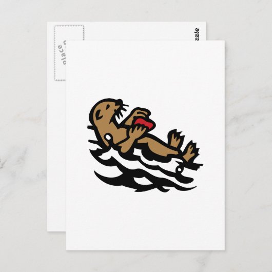 Zee otter briefkaart (Voorkant / Achterkant)
