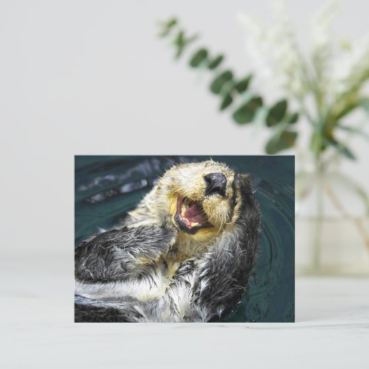 Zee Otter Briefkaart (Staand voorkant)