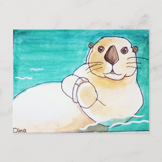 Zee Otter Briefkaart (Voorkant)