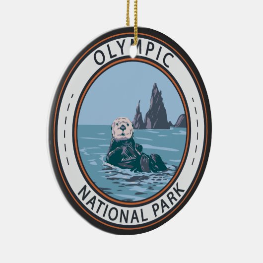 Zee Otter-circulaire van het Olympisch Nationaal P Keramisch Ornament (Rechts)