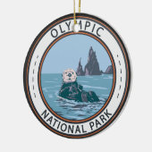 Zee Otter-circulaire van het Olympisch Nationaal P Keramisch Ornament (Links)